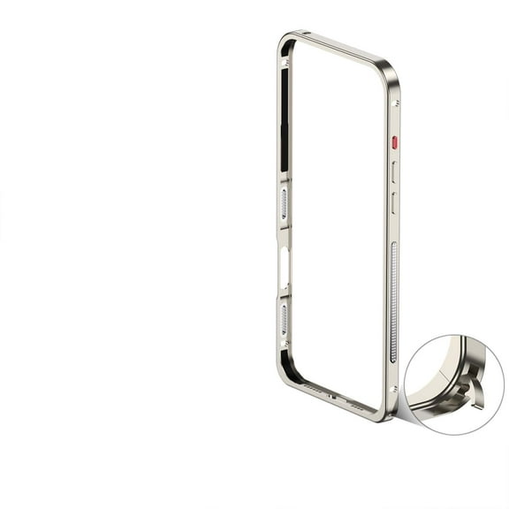Designed for iPhone 16e Frame Metal Bumper Frame Slim Hard Phone Case,Raised Edge Protection,No Back Heat Dissipation Design,Shockproof Anti-fall Thin Fit Phone Case,Titanium