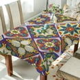 thumbnail image 4 of Coolnut Mexican Talavera Tile Ceramic Tablecloth Durable Square Table Cloth Waterproof Stain Proof Camping Tablecloths for Outdoor Picnic Family Dinner Restaurant 60 x 90 Inch House Decor, 4 of 7