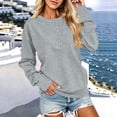 thumbnail image 4 of ZHYou Womens Long Sleeve Sweatshirts Henley Half Button Collared Loose Fit Drop Shoulder Casual Pullover Tops,Gray,Size 2XL, 4 of 7
