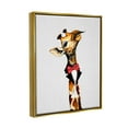 thumbnail image 4 of Stupell Industries Mustache Giraffe with Bowtie Animals & Insects Painting Gold Floater Framed Canvas Art Print Wall Art, 25 x 31, 4 of 10