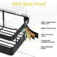 thumbnail image 6 of RicheMake Adhesive Shower Caddy, Heavy-Duty Black Shower Organizer with 44lbs Load & 0.43" Wire Spacing, Rustproof Stainless Steel Bathroom Shelves, Includes Toothbrush & Soap Holders, 6 of 7