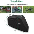 thumbnail image 4 of STARTWO Tricycle Cover,Electric Tricycle Covers, Bike Covers for Bicycles Outdoor Recumbent Trike Cover Waterproof,Black,75" L x 30" W x 44" H, 4 of 5