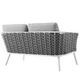 thumbnail image 3 of Pemberly Row Aluminum & Fabric Patio Loveseat in White & Gray, 3 of 5