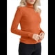 thumbnail image 1 of Suéteres Acanalados para Mujer, Lindos Suéteres de Punto de Cuello Alto, Ajustados y Cálidos Naranja un Tamaño, 1 of 9