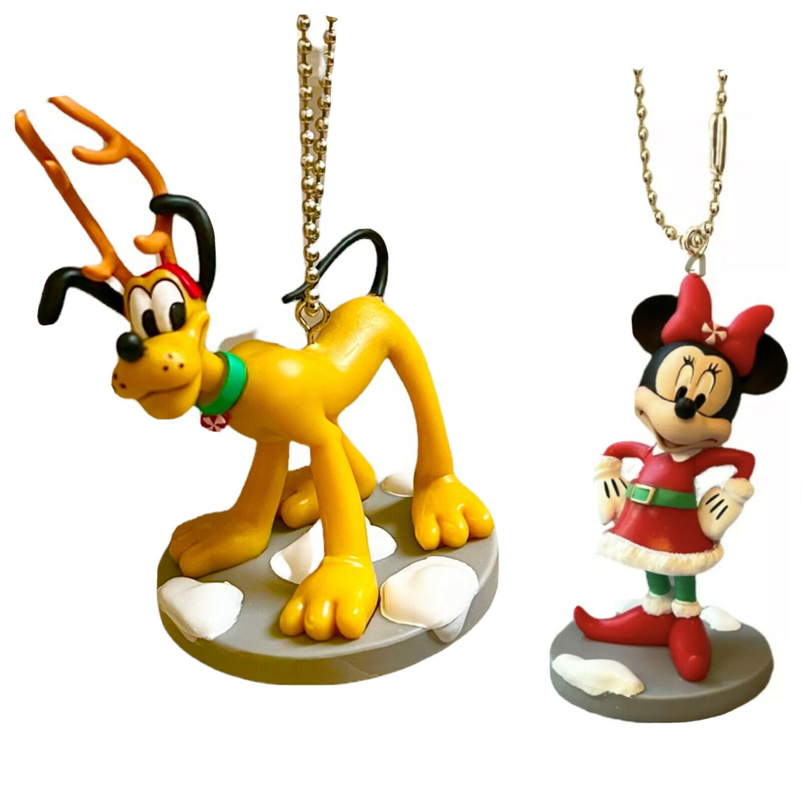 Pluto Dog PVC Figure Key Ring KeyChain Ornament Charm Disney Mickey Mouse 3" New 