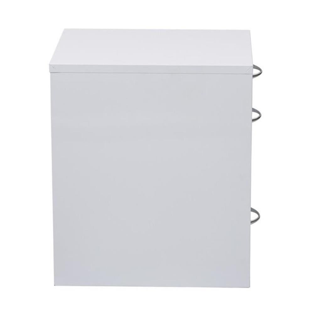 Scranton & Co 22" Modern Metal Pencil Box Storage File Cabinet in White