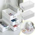 thumbnail image 1 of Fiudx Organizador de Escritorio Pequeño, Cajones Apilables, Diseño de Plástico Transparente, Organizador de Escritorio Compacto, Organización de Oficina En Casa, Fácil Acceso a Suministros de Oficina, 1 of 4
