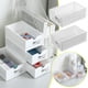thumbnail image 1 of Organizador de Escritorio Apilable Blanco - Caja de Almacenamiento de Plástico Transparente para Oficina, Hogar y Baño - 1 Unidad, 1 of 3