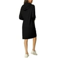 thumbnail image 3 of INSPIRE CHIC Womens' Casual Pullover Sweatshirt Long Sleeve Hoodie Midi Dress with Pockets S Black, 3 of 7