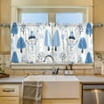 thumbnail image 2 of Yayeee Kitchen Curtains Set of 2 Light Filtering 57"x24" Over Sink Window Panels, Simple Cartoon Snowmen, 2 of 7