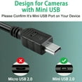thumbnail image 3 of Aprelco 6ft Mini USB PC Computer Data Cable Cord Compatible with Nikon D700 D7000s D70s D80 D90, 3 of 5