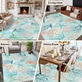 thumbnail image 6 of Teal Jellyfish Starfish Washable Living Room Rugs 5'x7', Summer Beach Coral Shell Blue Low Pile Throw Large Area Rugs Non-Slip Sturdy Edge Binding Carpet for Dining Room Bedside Kitchen, 6 of 9