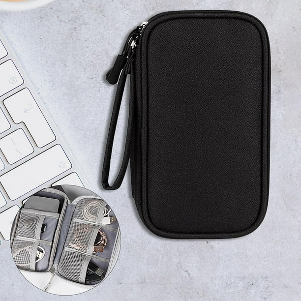 Bolsa de almacenamiento de cables organizadora de electrónica, estuches de almacenamiento de accesorios electrónicos a prueba de polvo de oficina para 1 capa Negro BLESIY Organizador de cables de viaje