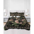 thumbnail image 2 of Quilt King Size Bedding Set, Black Spring Floral Reversible Summer Quilt 3 Pieces, Elegant Pastoral Flowers Birds Retro Art Lightweight Bedspreads Coverlets with 2 Pillow Shams for All Seasons, 2 of 5