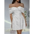 thumbnail image 6 of Saitn Short Cocktail Dresses for Teens Off the Shoulder Homecoming Dress with Party Gowns 2025 Cream White XL, 6 of 8