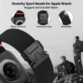thumbnail image 2 of BANDOVA Wine Red Rugged Nylon Apple Watch Bands for Men , 26mm Wide Parachute Clasp Sport Strap 38/40/41/42mm, 2 of 7