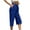 Blue, variant on Timegard Womens Capri Pants Elastic Waist Wide Leg Solid Color Casual Cropped Trousers with Pockets
