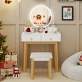 thumbnail image 2 of Patiojoy Vanity Desk Set with Lighted Mirror Dressing Table with 3-Color LED Lights, 2 of 9