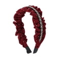 thumbnail image 3 of Unique Bargains 1 Pc Hairband Velour Rhinestone Hair Accessories for Women Red, 3 of 5