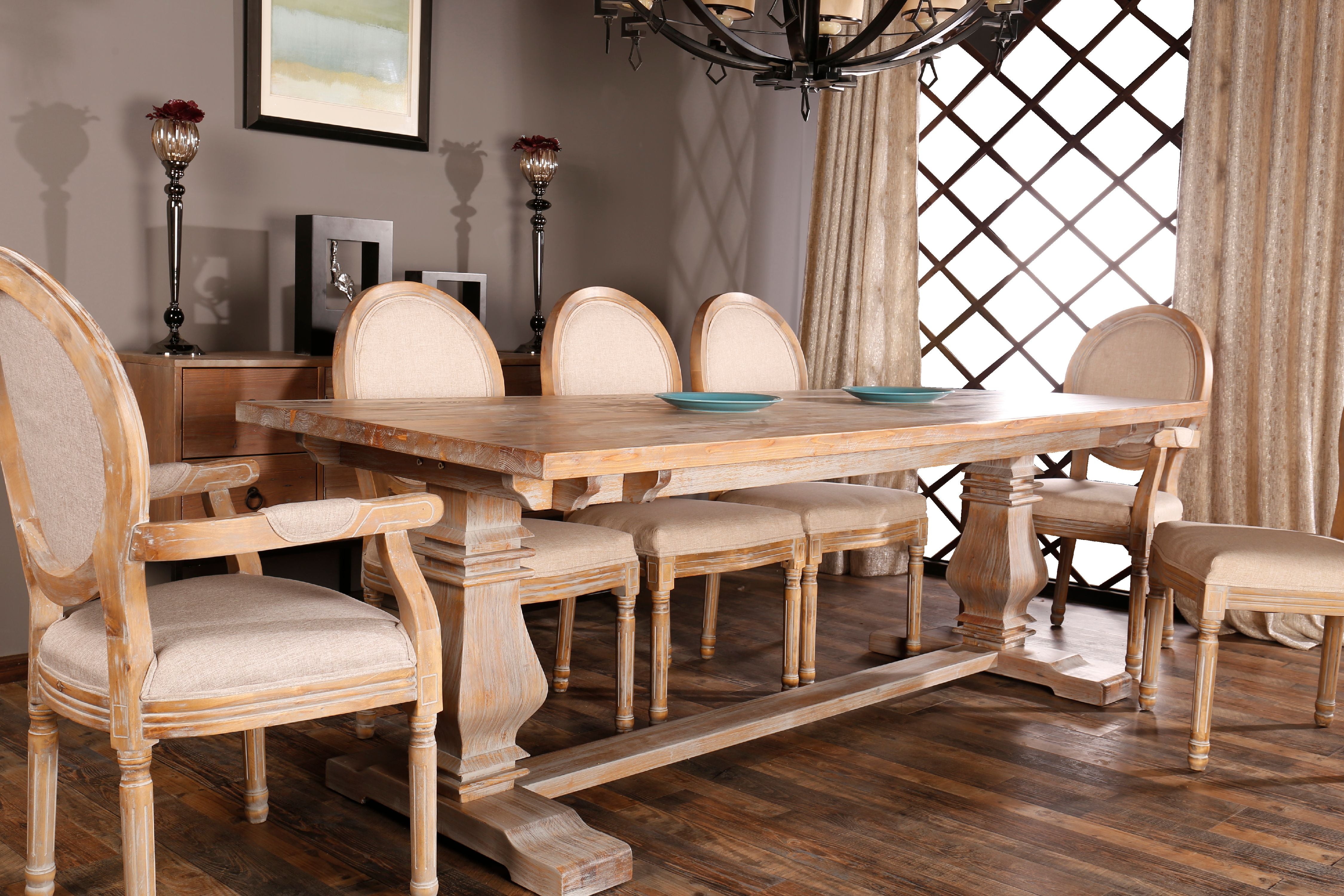 classic rustic style rectangular dining room kitchen table distressed