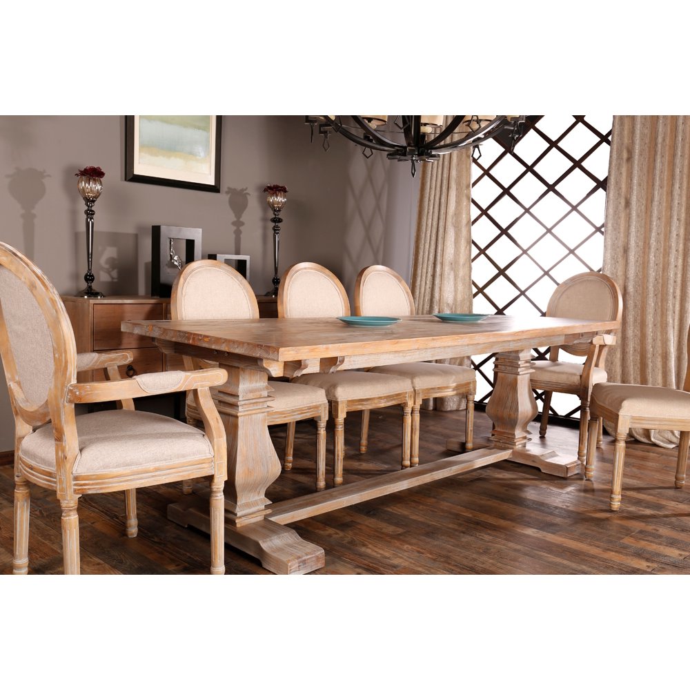 Classic Rustic Style Rectangular Dining Room Kitchen Table - Walmart