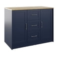 thumbnail image 3 of Twin Star Home 46" Traditional Kitchen Island with Butcher Block Top, Insignia Blue, 3 of 11
