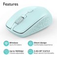 thumbnail image 4 of Wireless Mouse Dual-Mode Bluetooth 5.0/3.0 Wireless 2.4G Computer Mouse Optical Silent Mice with USB Receiver 3 Adjustable DPI I for MacBook Laptop N, 4 of 4