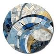 thumbnail image 4 of Designart "Constructing Blue Realms in Blue and Gold I" Abstract Shapes Oversized Wall Clock, 4 of 5