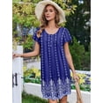 thumbnail image 3 of Ekouaer 2 Pack House Dresses for Women with Pockets Short Sleeve Moomoo Nightgown Plus Size Mumu Dress Floral Lounge Dress, 3 of 6