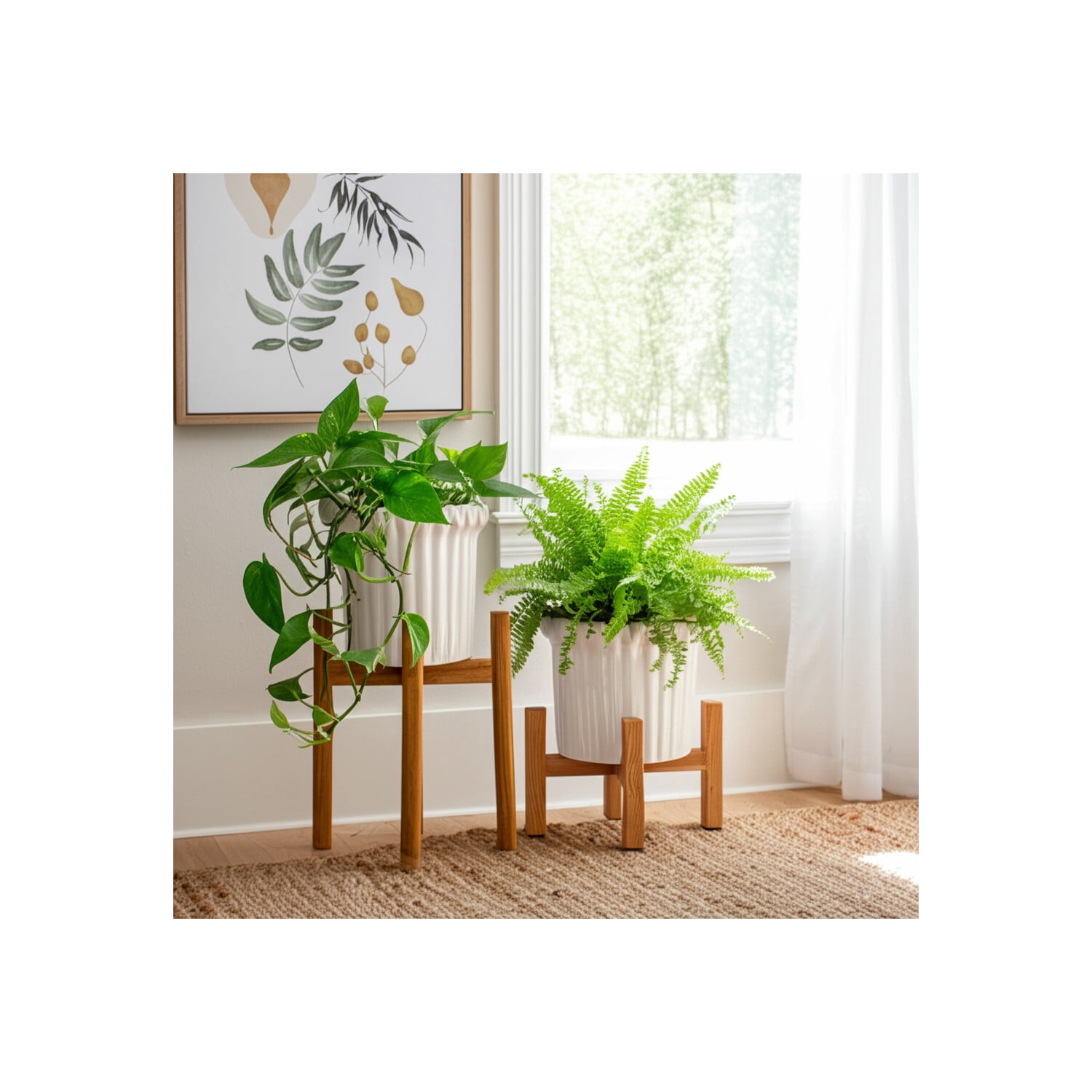 Flower Pots and Planters for Home Decor - Ceramic Pots Perfect for Indoor and Outdoor Use - Elegant Textured Pots for Plants for Garden, House, and Patio Decor - Set of 2, 8", 6", Ivory