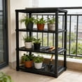 thumbnail image 4 of 4-Tier Shelves with 600lb Total Capacity, 36"W Heavy-Duty Plastic Storage Shelves for Garage Shelving, Warehouse & Home Organization and Storage, Sturdy Large-Capacity Unit, 4 of 7