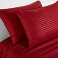 thumbnail image 4 of Bed Sheet Set Striped Design，Cool & Breathable Sheets Pillowcase Wine red, 4 of 6