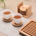 thumbnail image 4 of Wood Coaster, Drink Coasters Set of 6, Wood Coaster, Round Wood Coaster, Heat Insulation Cup Pad Kitchen Supplies,  for Holding Drinks Coffee Tea Milks Drinks, 4 of 6