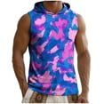 thumbnail image 4 of Zylanna Men's Sleeveless Hooded Tank Top, Lightweight Moisture Wicking Camouflage Breathable Summer Pullover Tops Gym Workout Multicolor, 4 of 9