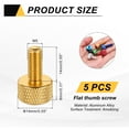 thumbnail image 2 of 5 Pcs M5x14mm Flat Head Knurled Thumb Screws for Graphics Card, Gold, 2 of 6
