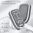 thumbnail image 3 of OFFCURVE Compatible GMC Key Fob Covers GMC Sierra 1500 2500HD 3500HD Car Accessories Smart Key Protector, grey with sliver Bezel(1PC), 3 of 5