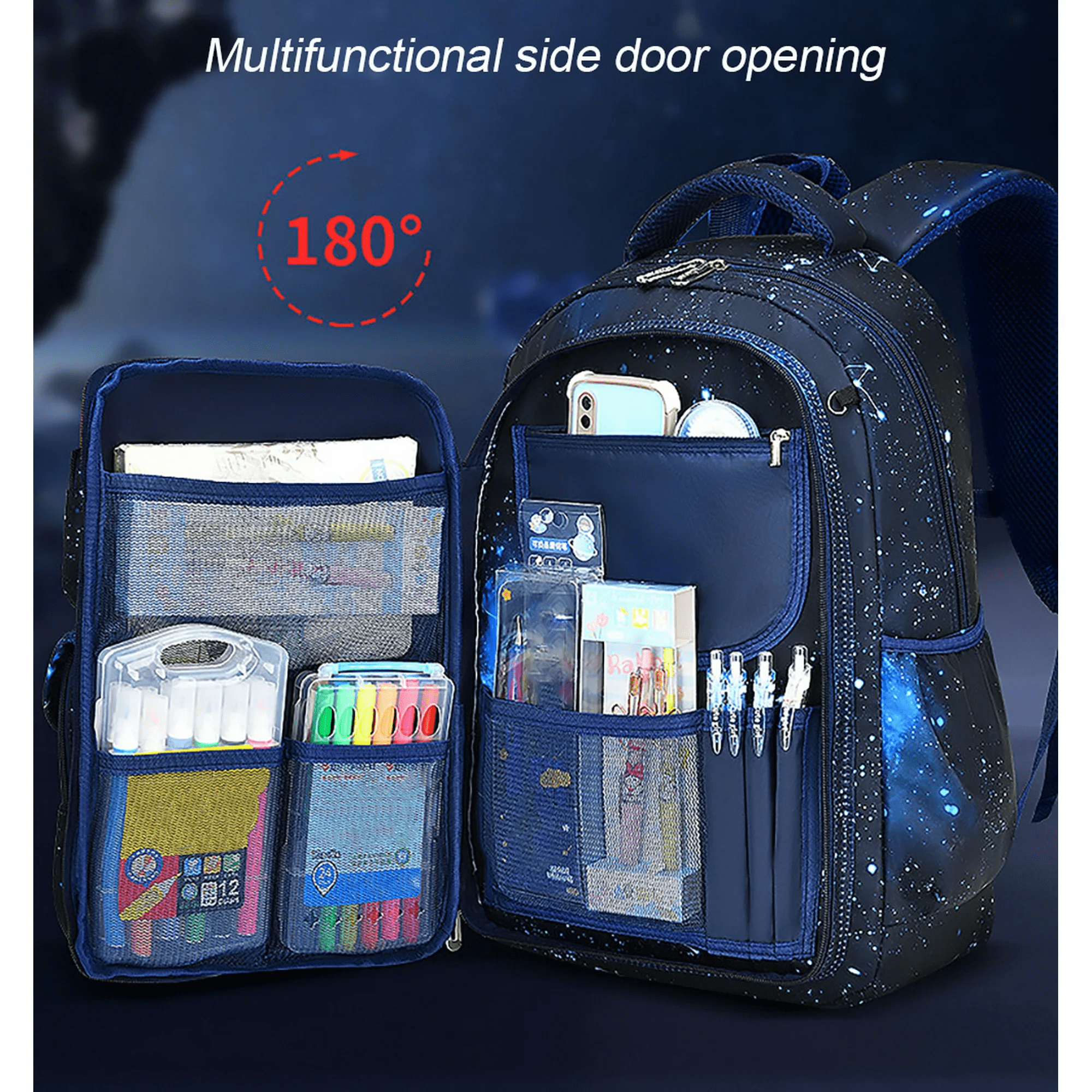 Lvelia School Bags for Boys Kids,Lightweight Waterproof Large Capacity School Backpacks,Shoulder Chlidren Schoolbag Student Bookbag Blue