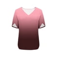 thumbnail image 5 of SDNall V-Neck Short Sleeve T-Shirt for Women, Solid Color Casual Top with Ruffle Trim, Versatile for Daily Wear, Home and Going Out, 5 of 7