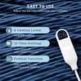 thumbnail image 2 of Cozy Comfort Soft Ribbed Flannel Electric Blanket - Fast Heating with 6 Heat Levels, 4 Time Settings, Auto-Off (50x60 inches, Navy), 2 of 7