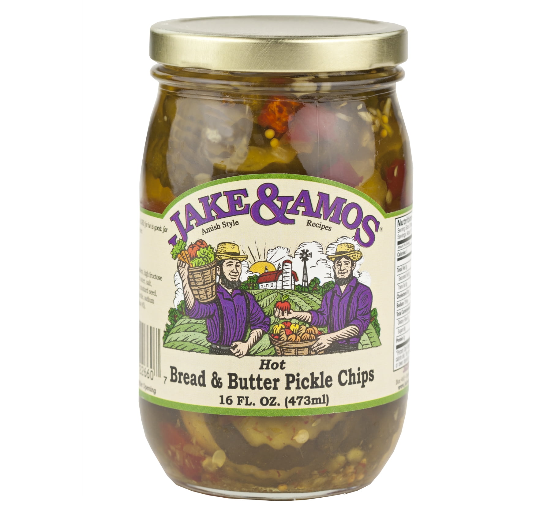 Jake Amos Hot Bread Butter Pickle Chips 16 Oz 3 Jars Walmart Com
