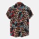 thumbnail image 4 of Hombres Casual Botones Playa Sin posicionamiento Estampado Turndown Camisa de manga corta Blusa Pompotops oipoqjl49323, 4 of 9