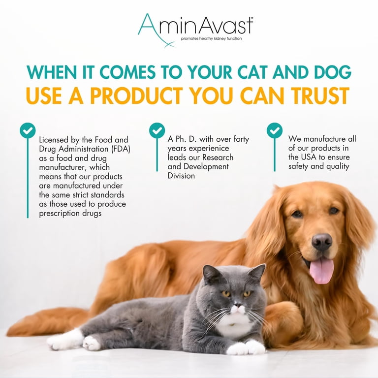 AminAvast Kidney Support for Cats & Dogs, Restore Health Urinary
