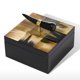 thumbnail image 1 of Caja de joyería rectangular con rayas de cuerno de madera de visualización de la joyería Tooarts Joyero hecho con material compuesto., 1 of 6