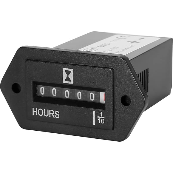 Contador de horas mecánico para motor, CA 110 V, 120 V, 220 V y 230 V, para compresor de aire, carrito de golf, casa club, generador, cuatrimoto, motosierra, cultivador, astilladora.