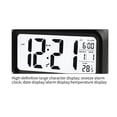 thumbnail image 3 of Reloj despertador para dormitorio, luz nocturna inteligente, funciona con pilas, pequeño, práctico, para escritorio, mesita de noche, regalo, color negro., 3 of 8
