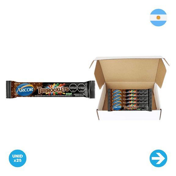 Arcor - Turrocklets Wafer with Chocolate Filling - 25gr x25 Units