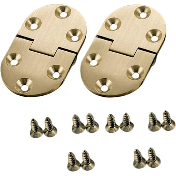 2PC Copper Flap Hinges - 90 Degree Cabinet Hinges for Semicircle & Oval Table Folding Table Accessories