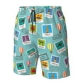 thumbnail image 5 of Disketp Men'S Swim Trunks Hawaiian Breathable Surf Beach Swimsuits Mesh Lining Beach Shorts With Pockets-World Travel1, 5 of 9