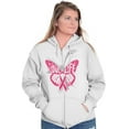 thumbnail image 2 of Love Life Butterfly Breast Cancer Zip Hoodie Sweatshirt Women Brisco Brands M, 2 of 2