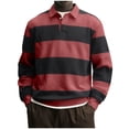thumbnail image 2 of Yaoyar Mens Casual Long Sleeved Shirt With Printed Short Sleeved Collar Spring Autumn Retro Casual Daily Sports Light Business Outdoor Running Wear Tops, 2 of 4